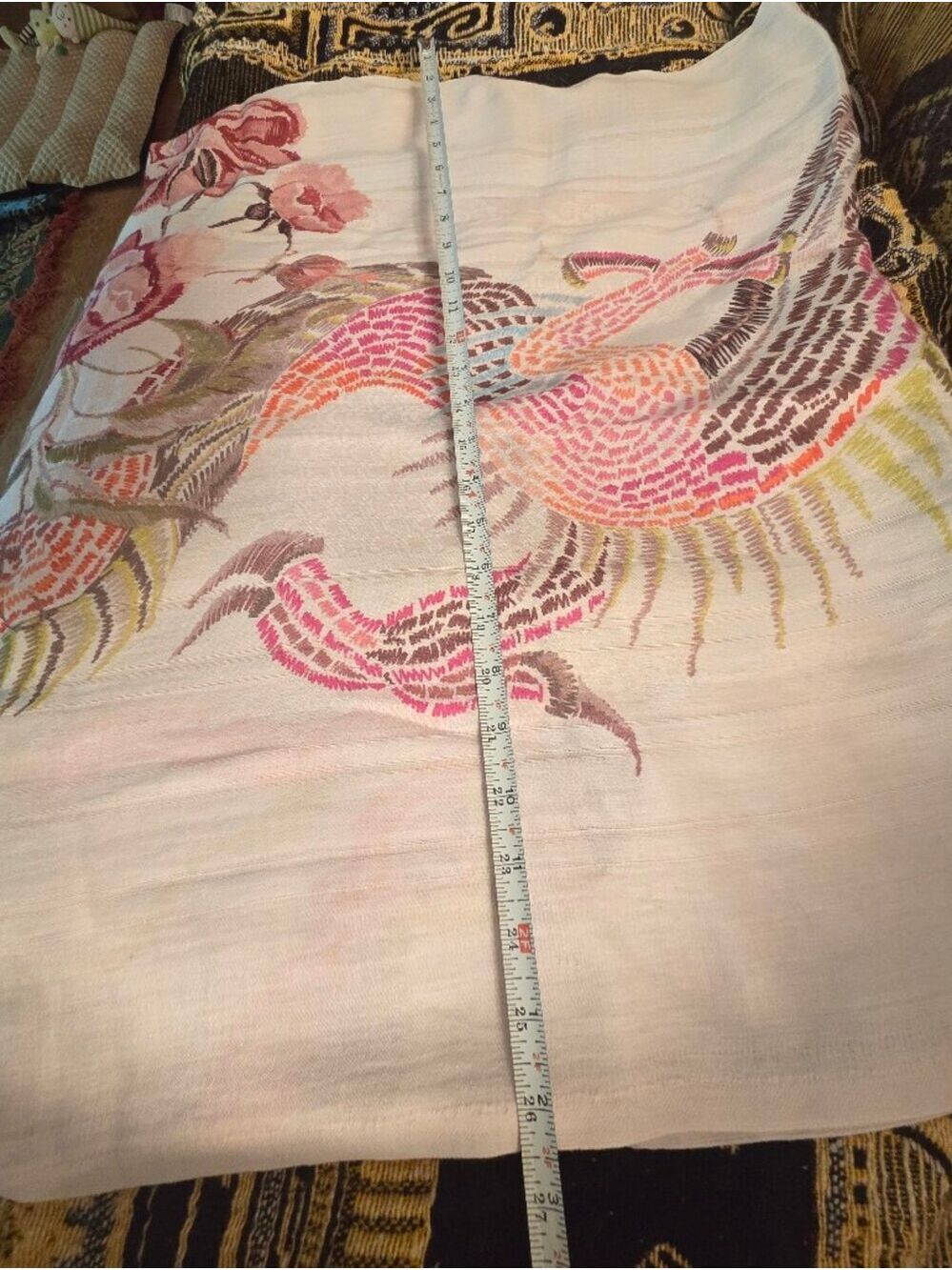Fraas Over-sized Asian-inspired Imprinted Dragon Wrap Scarf - Picture 10 of 11